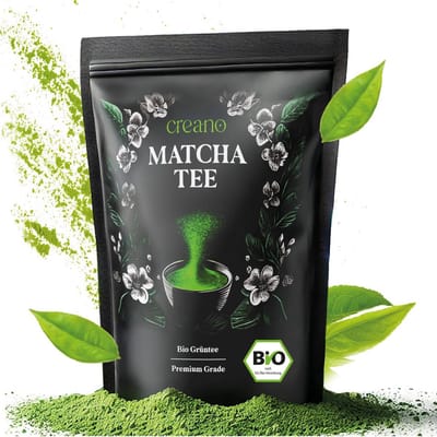 Creano Biologische Matcha Thee 100g - Premium Kwaliteit - Ideaal om te Drinken - Groene Thee voor Matcha Latte, Smoothies, Bubble Tea*