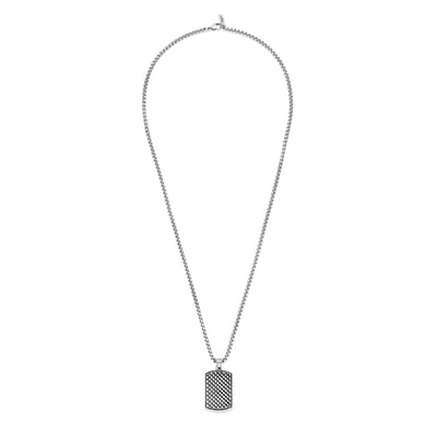 Frank 1967 - 7FN-0074 - ketting heren medaillon hanger - ips - 20x30x5 mm - 60 cm - Cadeau voor mannen