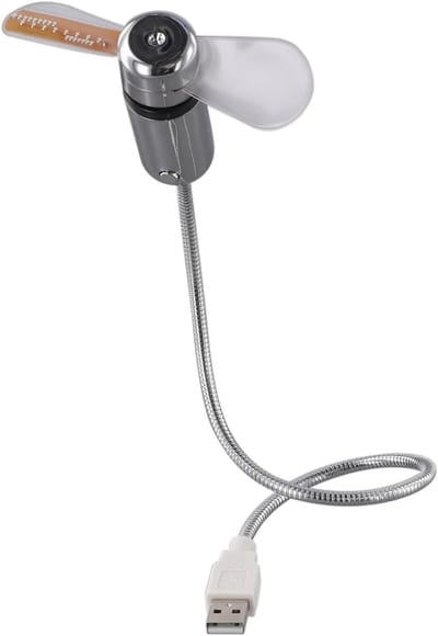 Computerventilator - Klok - Mini Ventilator - USB - Met LED-tijdweergave - Draagbaar - Handig - Energiebesparend - Perfect voor desktops - Laptops en tablets