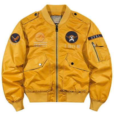 Nieuwe Lente en Herfst Heren Multi-Pocket Flight Jacket Vliegpak Jongemannen Losse Grote Maat Jas L orange