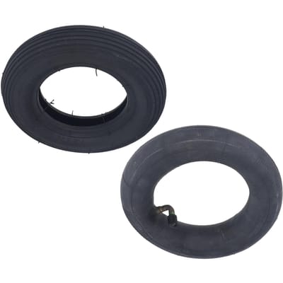 7 inch opblaasbare band, zwart, pneumatisch wiel, rubberen binnenband, buitenbandset, 35 PSI draagvermogen.