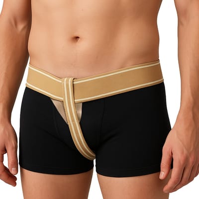 Medical Brace Liesbreukband Enkel - Liesbreuk Behandeling - Breukband - Hernia Steun - Links One Size Beige
