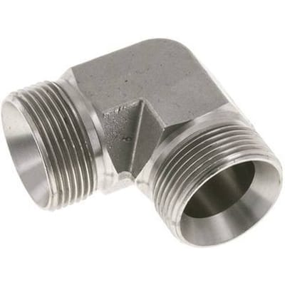 90° L-Koppeling G1 1/4'' Hoge Druk RVS  60° Conus 190bar Hydrauliek