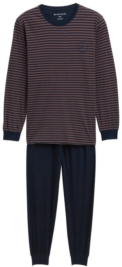 Tom Tailor - Pyjamaset met gestreept patroon - Maat 54 - brown-dark-ringlet