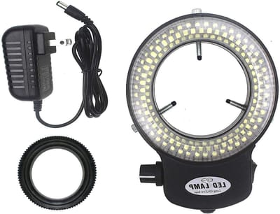 LED Ring Light - Microscoop Verlichting - Microscopen Verlichten - 144 LEDs - 13 x 11 x 3 cm - Zwart