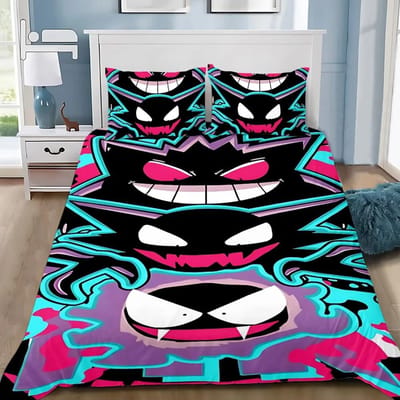 Dekbedovertrek Kussensloop Beddengoedset Cartoon Evil Gengars Volwassen Jongen Meisje Slaapkamerdecoratie Kinderen Cadeau Eenpersoons Tweepersoons Groot Formaat 245x210cm 3pcs