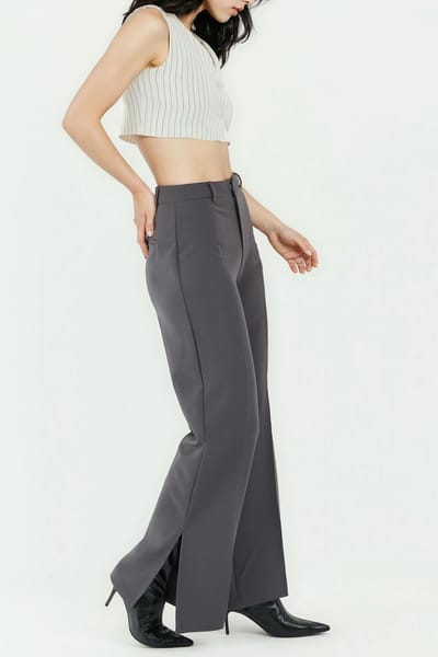Hoge Taille Split Gedetailleerde Flared Broek
