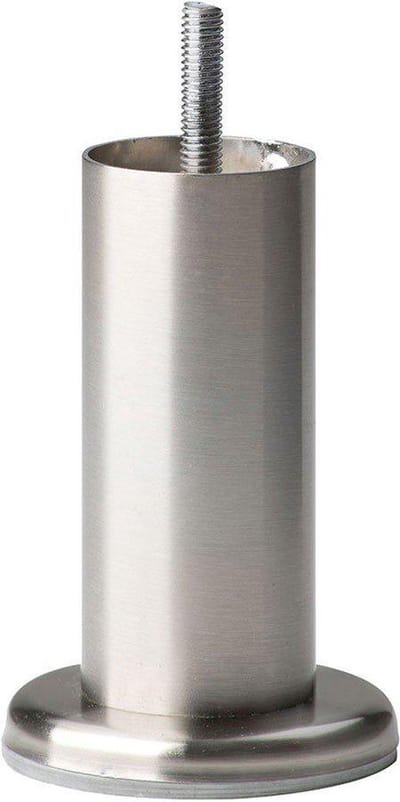 Stalen meubelpoot rvs look rond ø 4,2 cm en hoogte 12 cm (M8) - Set van 4 stuks