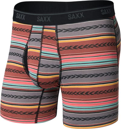 SAXX Heren Boxershort Quest Quick-Dry Mesh - Boxer met BallPark Pouch® - Onderbroek Sneldrogend & lichtgewicht - GLOBETREKKER STRIPE-MULTI - M