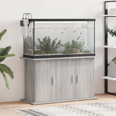 vidaXL - Aquariumstandaard - 101x41x58 - cm - bewerkt - hout - grijs - sonoma - eiken