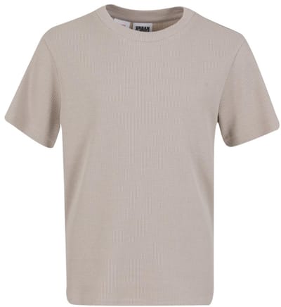 Urban Classics - Waffle Kinder Tshirt - Kids 110/116 - Grijs