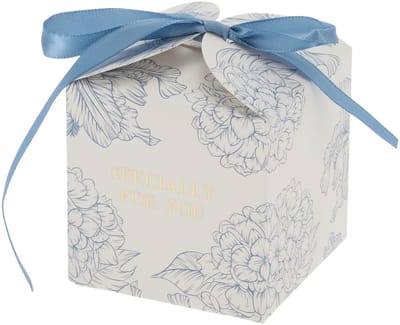 Dailygoods- Geschenkdozen 20 stuks - Cadeaudozen met deksel - 7 x 7 x 7 cm - Blauw - Duurzaam - Voorgevouwen met lint