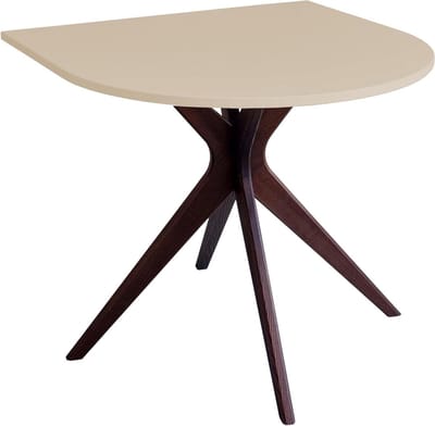 Halfronde Eettafel - Keukentafel - Gezellig Tafelen - Ruimtebesparend Ontwerp - 80 x 80 cm - Bruin Beige
