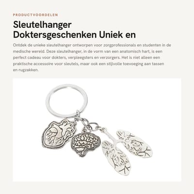 Dailygoods - Sleutelhanger - Doktersgeschenken - Uniek en stijlvol - Anatomisch hart - Perfect voor studenten, verpleegsters en zorgprofessionals
