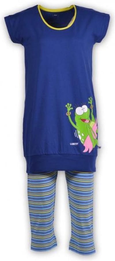 Woody pyjama meisjes – donkerblauw – kikker – 181-1-POS-S/898 – maat 128