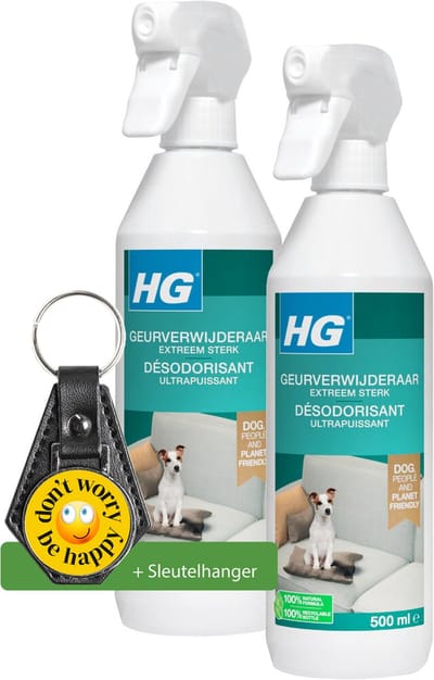 HG geur verwijderaar extreem sterk voor honden 500ml - 2stuks - Inclusief sleutelhanger