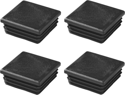 ProPlus Insteekdoppen - vierkant - 50 x 50 mm - kunststof - zwart - 4 stuks