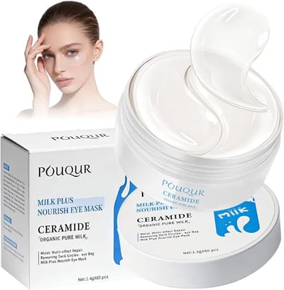 Collageen Oogpads met Ceramide & Melk – 60 Stuks Under Eye Patches – Tegen Donkere Kringen, Wallen & Fijne Lijntjes – Hydraterend Oogmasker voor Oogverzorging