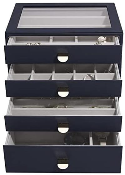Sieradenbox met lades - Set van 4 voor een georganiseerd juwelenbeheer
