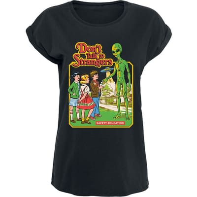 Steven Rhodes - Fun T-shirt - Don't Talk To Strangers - M tot 5XL - voor Vrouwen - zwart
