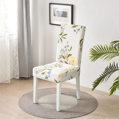 Eetkamerstoelhoes Elastisch Bloemenstijl Stretch Stoelhoezen Stoelhoezen Beschermer Afneembaar voor Bruiloft Hotel Keuken 1pc Chair Cover