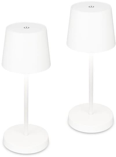 BRILONER Piha - Set van 2 Tafellampen oplaadbaar - dimbaar - USB - IP44 voor buiten & binnen - Ø10,5 x 26 cm - wit