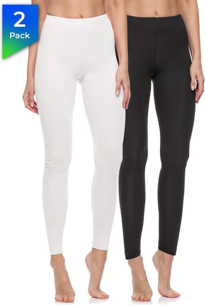 Merry Style Dames Leggings - Sport - Vrijetijdsbroek - 2-Pack - Lang - Katoen - MS-MS10-198-LE-2Pack - Zwart/Wit - S