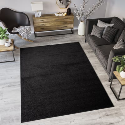 Tapiso Noyan Vloerkleed Tapijt Laagpolig Antraciet Kleed Maat- 80x150