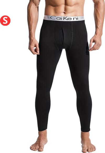 Livano Thermo - Thermokleding - Thermobroek - Voor Heren - Beenverwarmers - Fleece - Broek - Zwart - Maat S