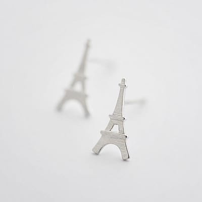 925 Sterling Zilver Eiffeltoren Stud Oorbellen voor Vrouwen Feest Sieraden pendientes boucle d oreille eh977 white