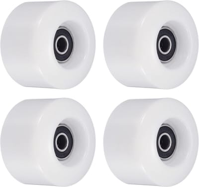 4x Skateboard Wielen 55mm Wit ABEC-9 Lagers - Cruiser Wielset voor Trick & Street