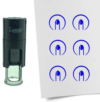 CombiCraft Stempel Nagels 10mm rond - blauwe inkt