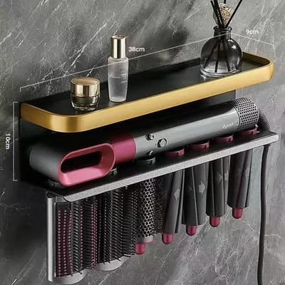 Dyson Hair Curler Organiseur multifonction Étagère pour sèche-cheveux Support pour styler les cheveux Suspension murale Étagère NoPunch Accessoire de salle de bain
