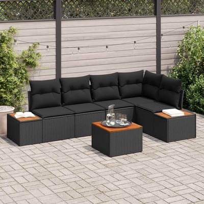 vidaXL - Tuinbank - Set - 5 - st - 5-Aantal - zitplaatsen - Zwart - Poly - rattan