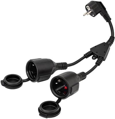 CRLYN® Dubbele Stekker voor Stopcontact - Tweeweg Stekker - Verdeelstekker - Zwart