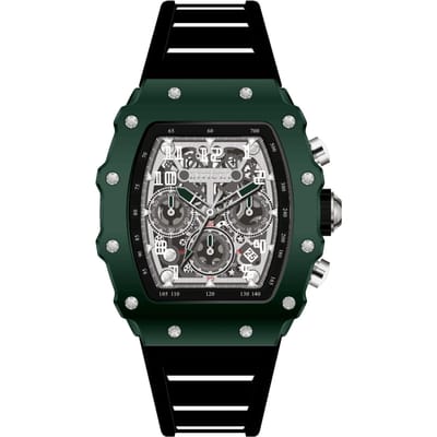 Invicta Racing 69696 Herenhorloge - Quartz Uurwerk - Acryl met Zilveren Wijzerplaat - 43 mm