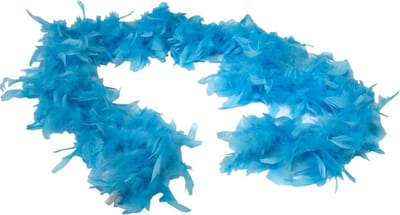 Atosa Carnaval verkleed boa met veren - blauw - 180 cm - 45 gram - Glitter and Glamour