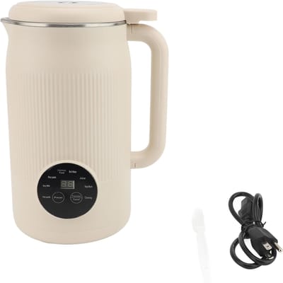 Elektrische Sojamelk Maker 10 Blad Malen Thuis Sojabonenmelk Machine voor Fruit Groenten Droog Nat beige