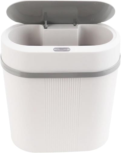 Intelligente afvalemmer - Automatische prullenbak - Contactloos afval weggooien - Infrarood bewegingssensor - 12 liter - Wit