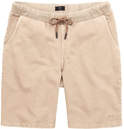 JP 1880 - Heren - Sweat bermuda elastische tailleband vintage look - Zand - Maat 5XL