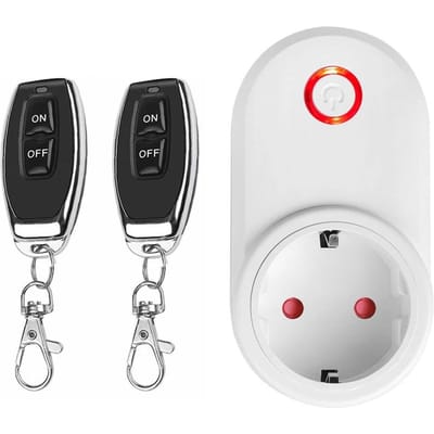 433Mhz Draadloos Slim Stopcontact Afstandsbediening Stopcontact EU FR Waterdicht Afstandsbediening 15A 110V 220V RF Stekker voor Huishoudelijke Apparaten Lamp AAN UIT black