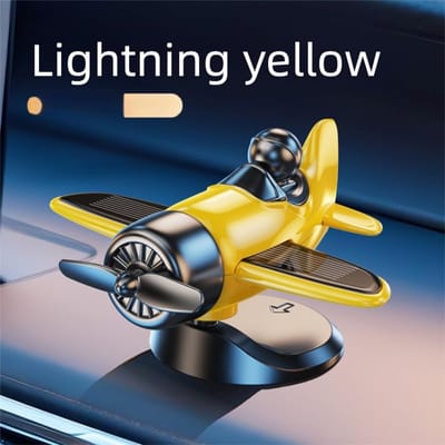 Ornement de tableau de bord de voiture avion rotatif à énergie solaire 360° rotation automatique Décorations avion Décoration intérieure de voiture