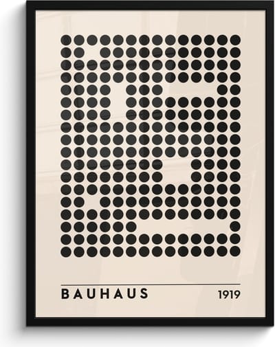 Poster in lijst - Fotolijst 60x80 cm - Posters - Bauhaus - Retro - Modern - Kunst - Abstract - Posterlijst zwart - Decoratie - Wanddecoratie woonkamer - Muurdecoratie slaapkamer