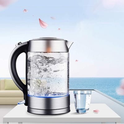 Glazen Waterkoker - Elektrische Ketel - Snel Water Koken - Automatische Uitschakeling - 1.7 Liter - Zilver