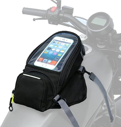 Motor Tanktas - Motortas Waterdicht - Navigatie Onderweg - Touchscreen Venster - 32x18x7 cm - Zwart