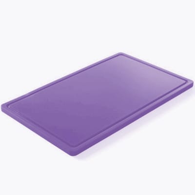 HENDI Snijplank HACCP – Gastronorm 1/2 – Paars – 325x265 mm – Dubbelzijdig – Sapgeul