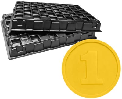 CombiCraft reliëfmunt 1 met 2 telbakken in geel - 1000 munten