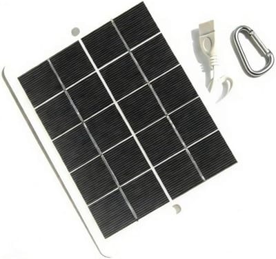 Draagbare Solar Opladen Panel, Solar USB Charger Panel 3W 5V, Met Karabijnhaak Clip, Voor Camping Wandelen En Outdoor
