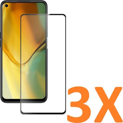 Volledige dekking Screenprotector Glas - Tempered Glass Screen Protector Geschikt voor: Oppo A76 -  - 3x