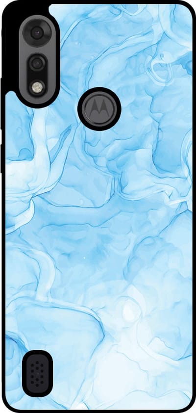 Smartphonica Telefoonhoesje Geschikt voor Motorola Moto E6i / E6s 2020 met marmer opdruk - TPU backcover case marble design - Lichtblauw geschikt voor Motorola Moto E6i;Motorola Moto E6s 2020